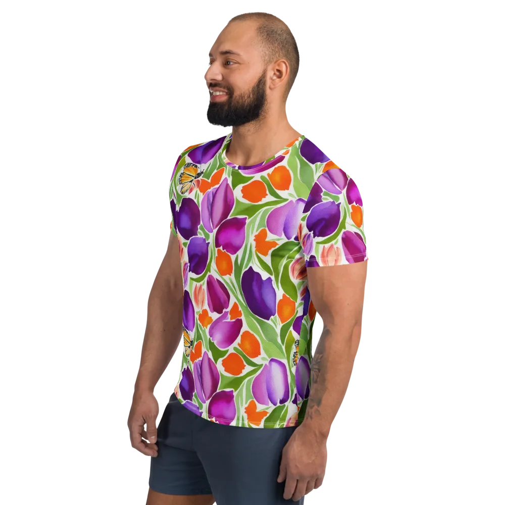 Tulip Carnival on Men's Athletic T-Shirt — Left