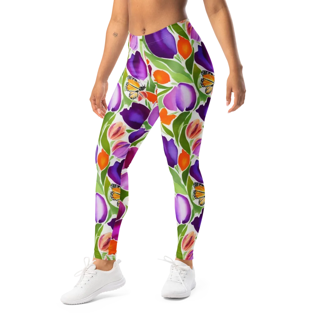 Tulip Carnival on Leggings — Left Front