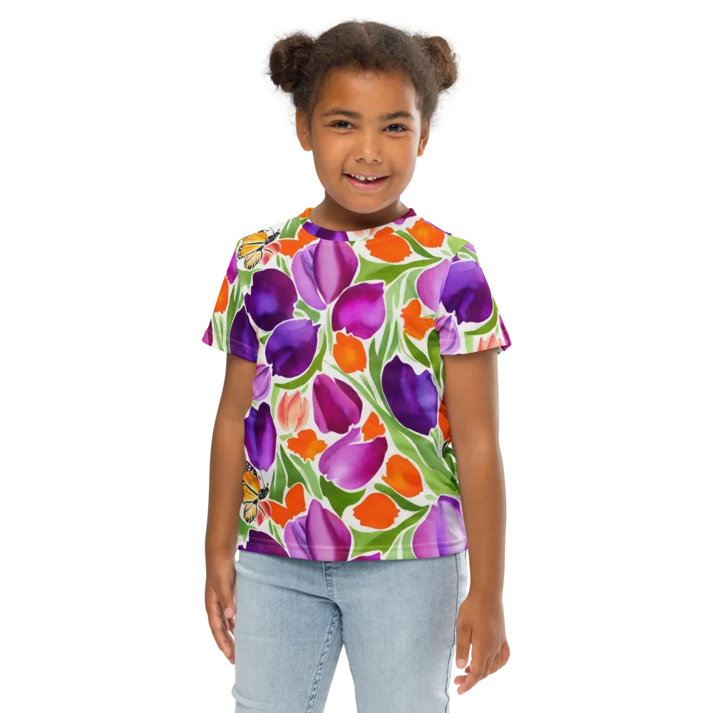 Tulip Carnival on Kids Crew Neck T-Shirt — Front