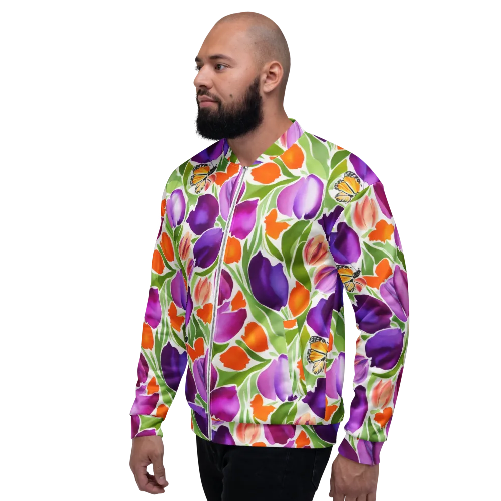 Tulip Carnival on Bomber Jacket — Left