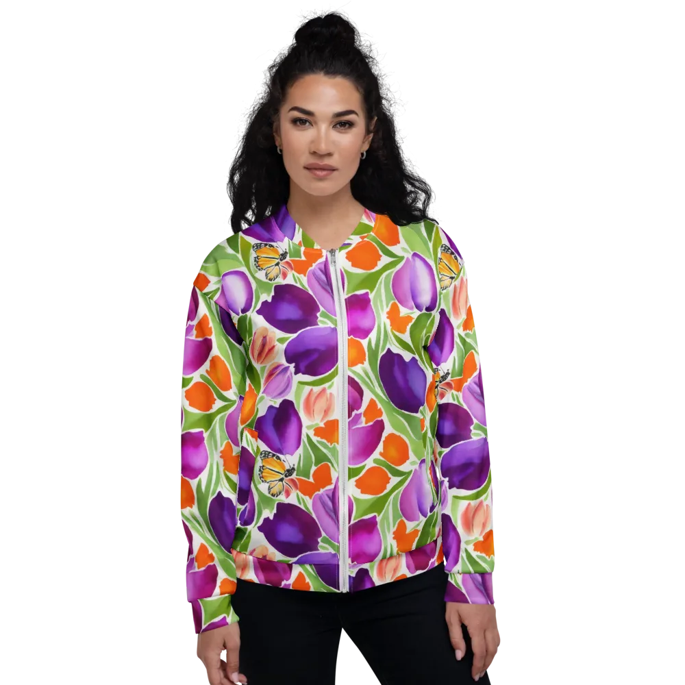 Tulip Carnival on Bomber Jacket — Front