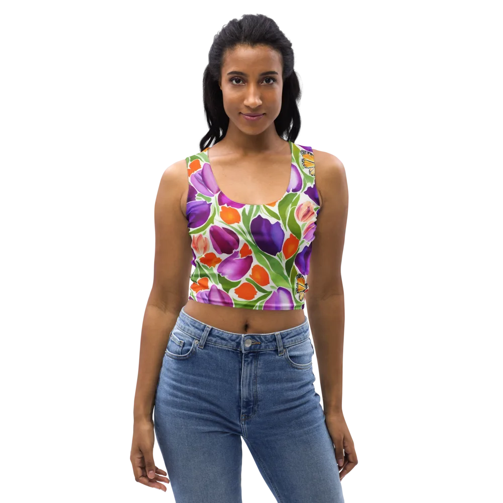 Tulip Carnival on Crop Top — Front
