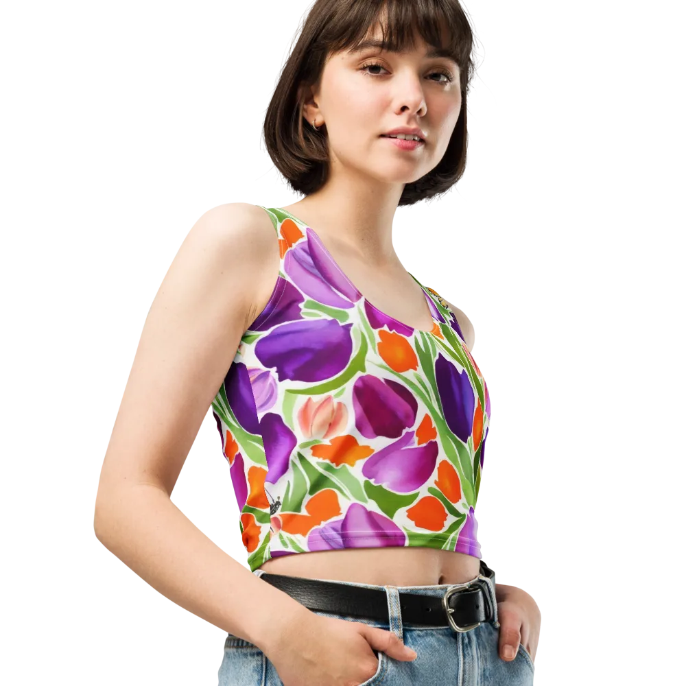 Tulip Carnival on Crop Top — Right Front