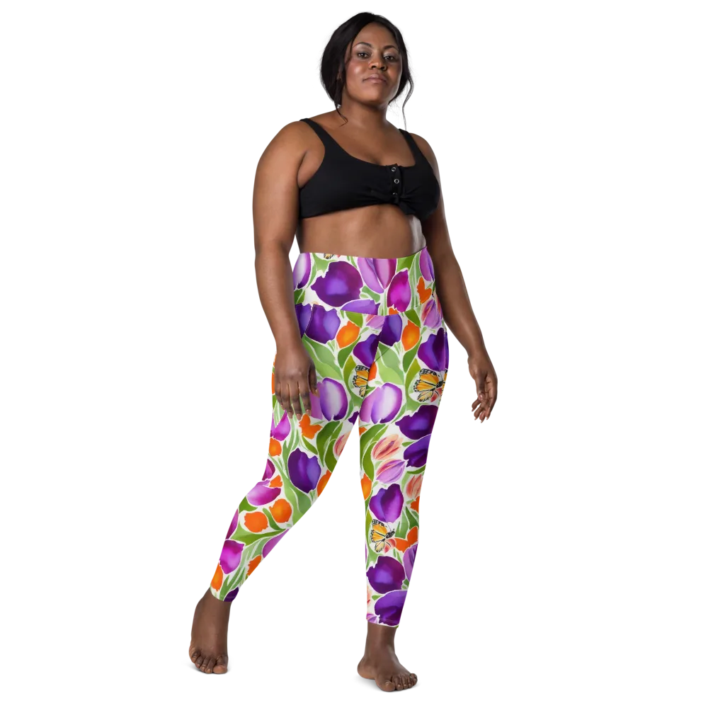 Tulip Carnival on Leggings with Pockets — Front
