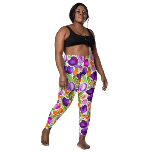 Tulip Carnival on a Leggings with Pockets