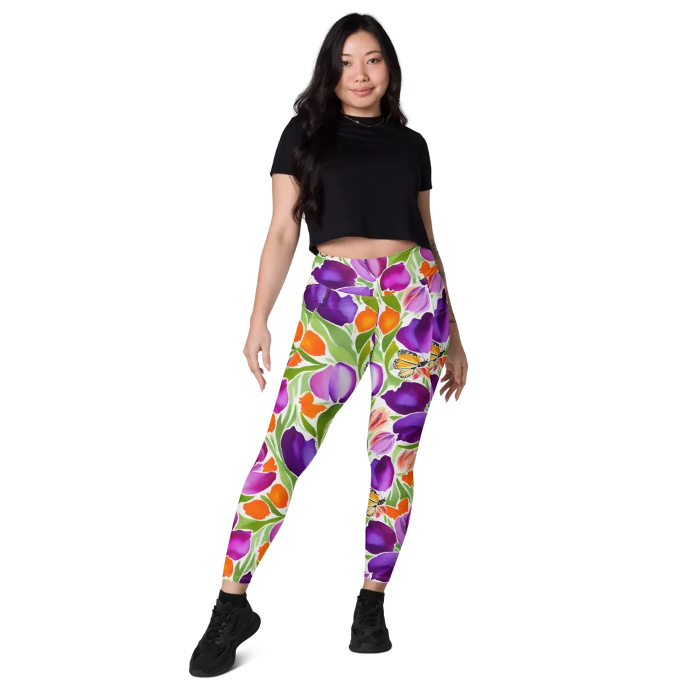 Tulip Carnival on Leggings with Pockets — Front