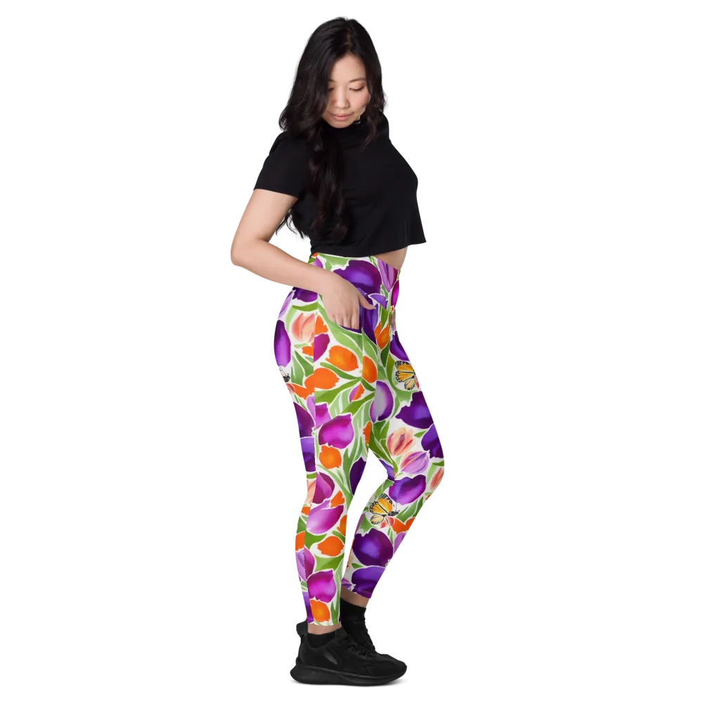 Tulip Carnival on Leggings with Pockets — Right