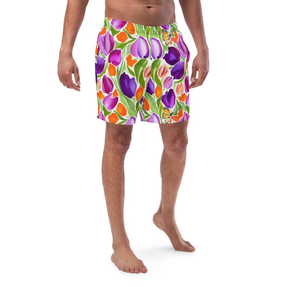 Tulip Carnival on Swim Trunks — Front