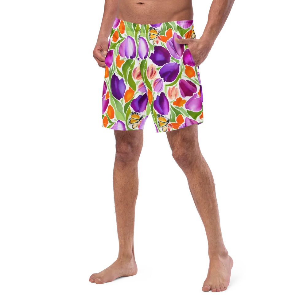 Tulip Carnival on Swim Trunks — Left Front
