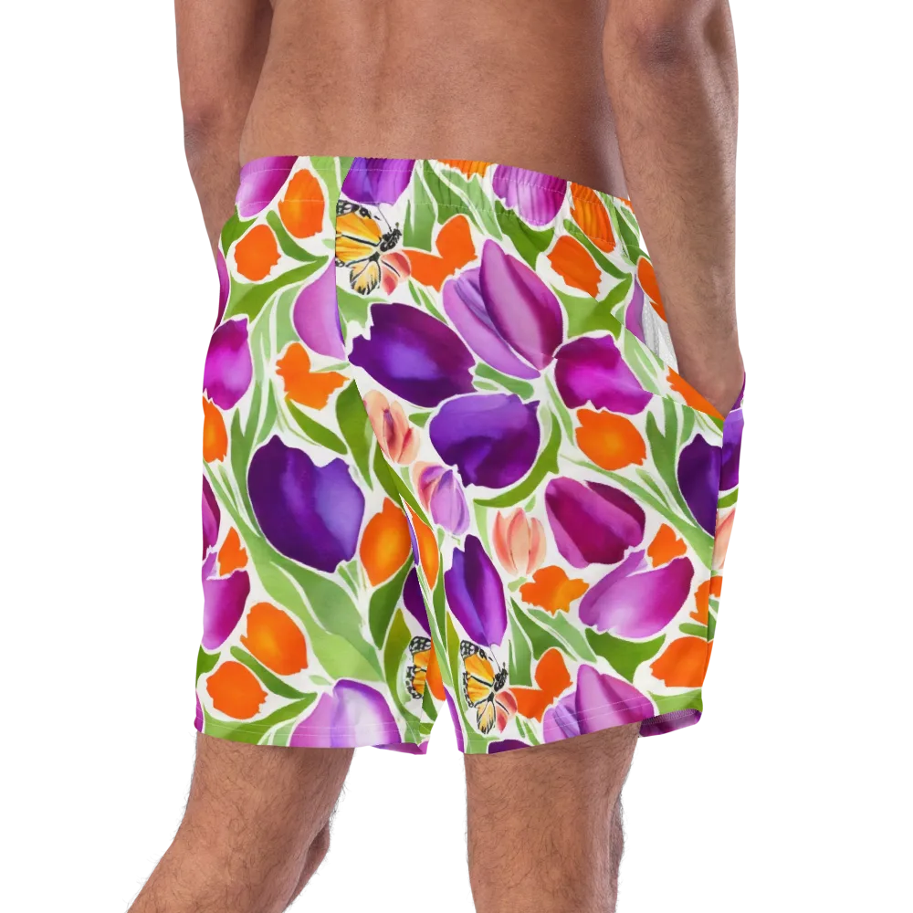 Tulip Carnival on Swim Trunks — Right Back