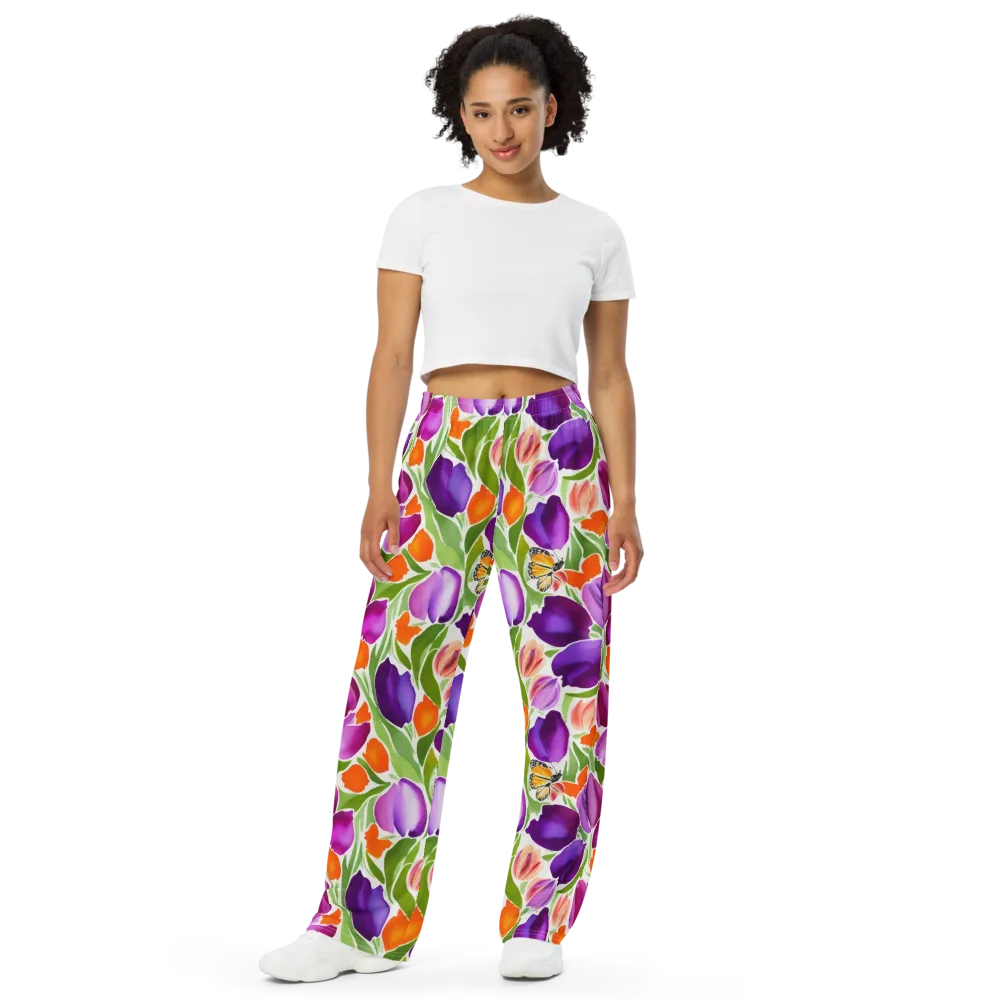 Tulip Carnival on Wide-Leg Pants — Front