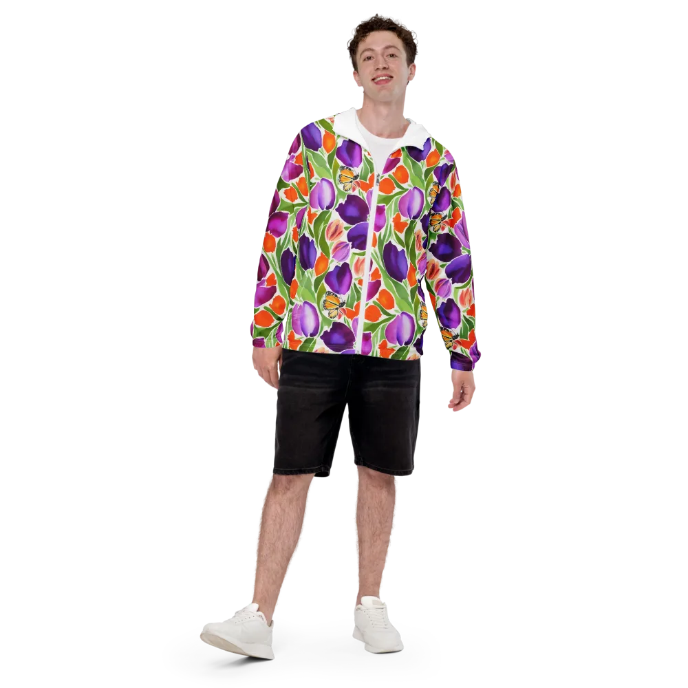 Tulip Carnival on Men's Windbreaker — Front