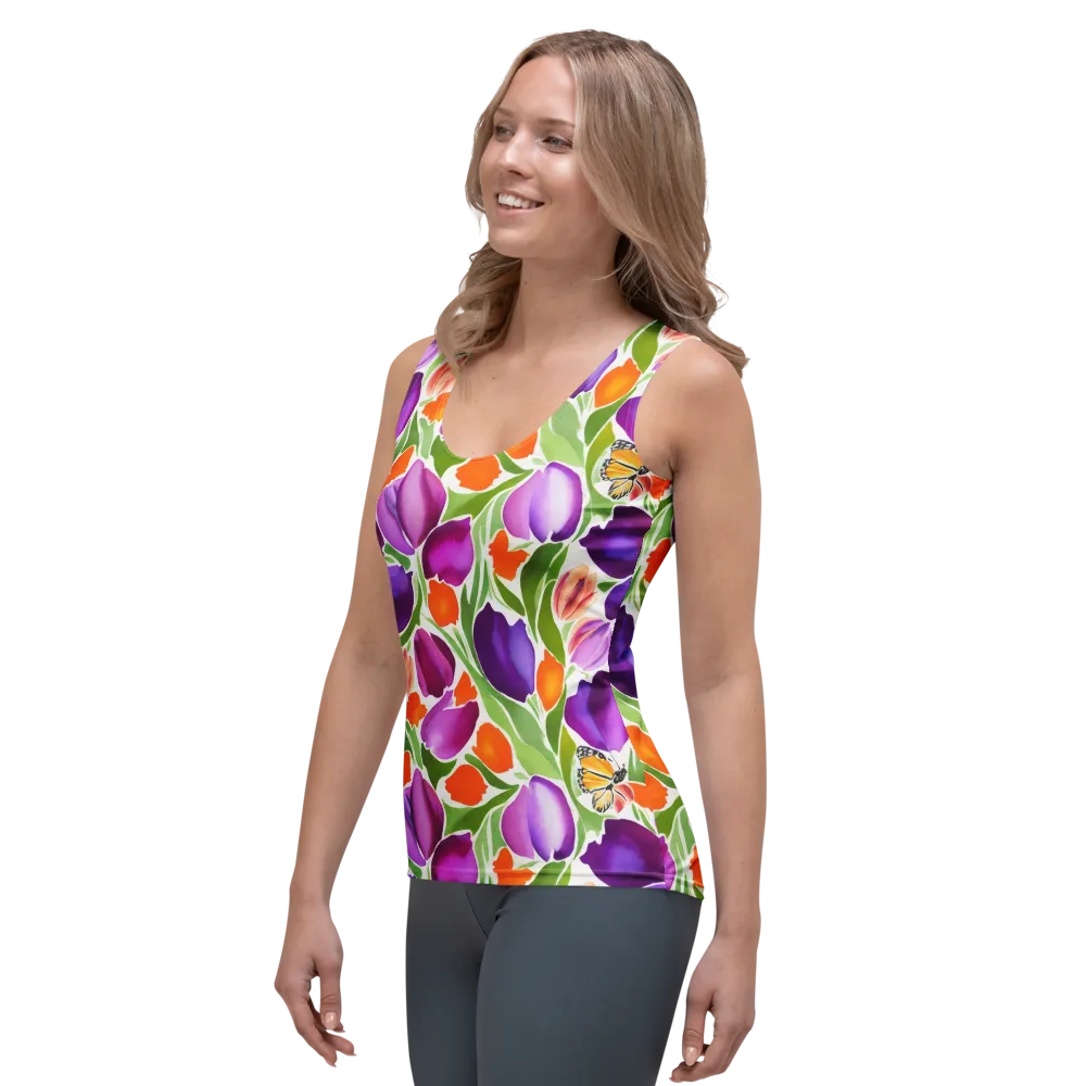 Tulip Carnival on Women's Tank Top — Left Front