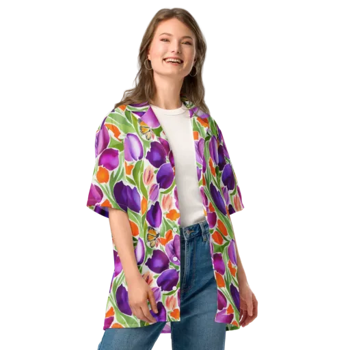Tulip Carnival on a Button Shirt