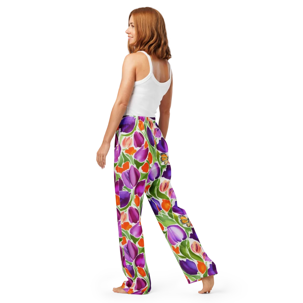 Tulip Carnival on Women's Pajama Pants — Back