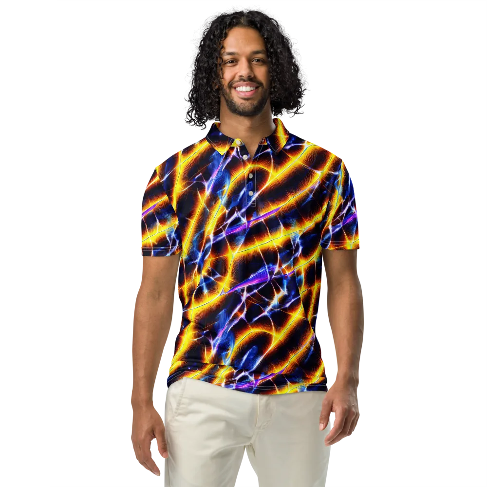 Tempel Tangle on Men's Slim Fit Polo Shirt — Front