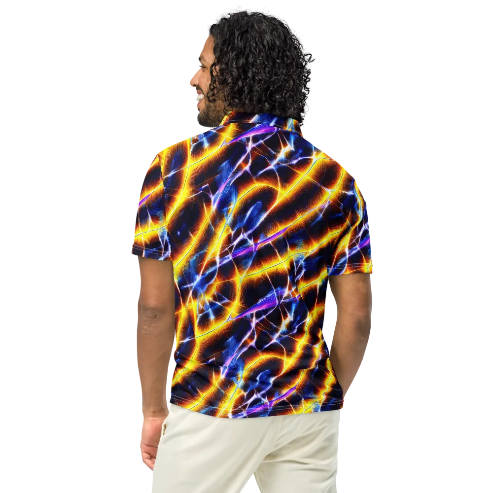 Tempel Tangle on Men's Slim Fit Polo Shirt — Back