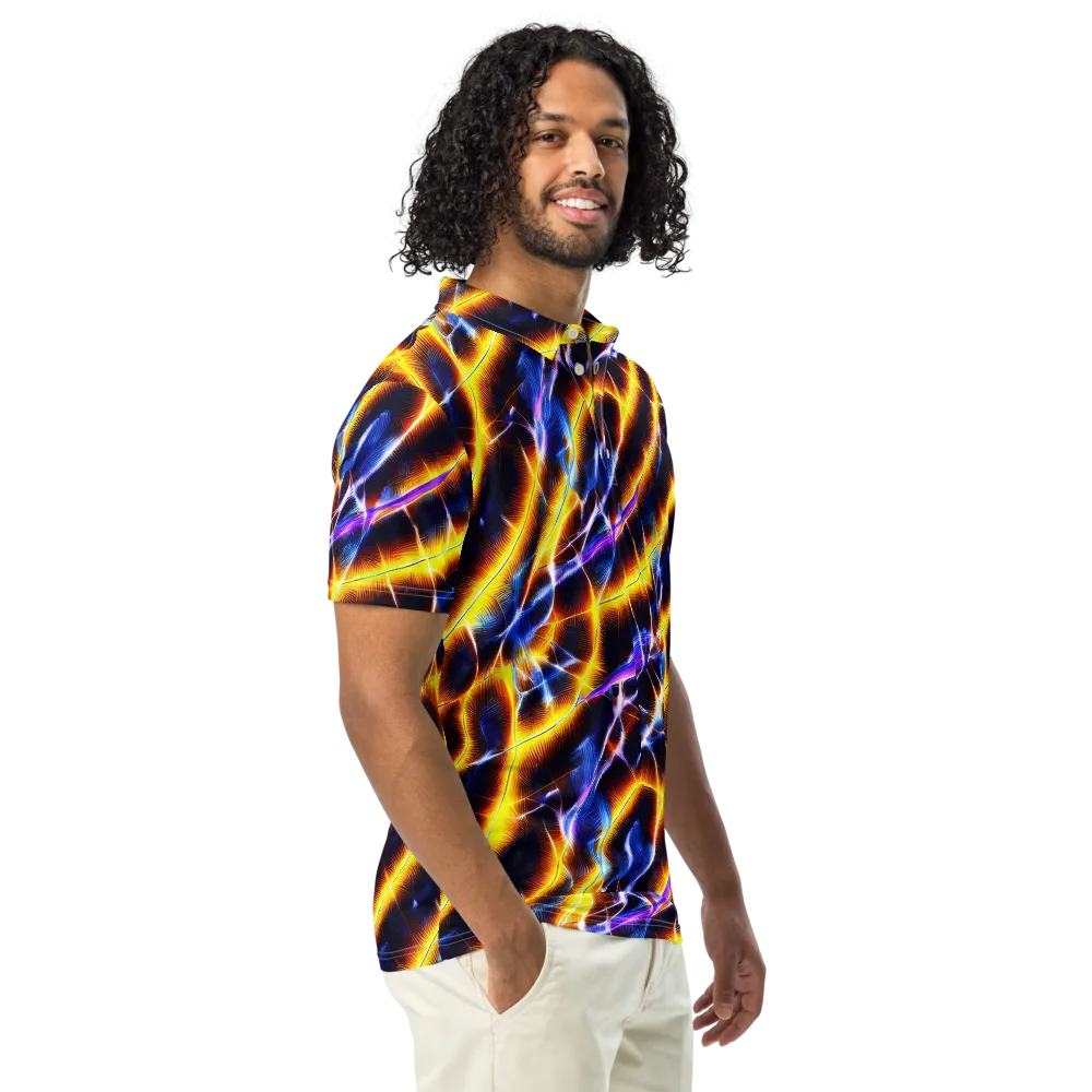 Tempel Tangle on Men's Slim Fit Polo Shirt — Right Front