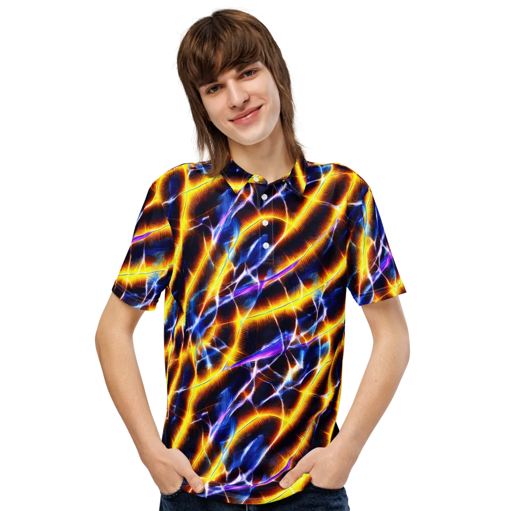 Tempel Tangle on Men's Slim Fit Polo Shirt — Front