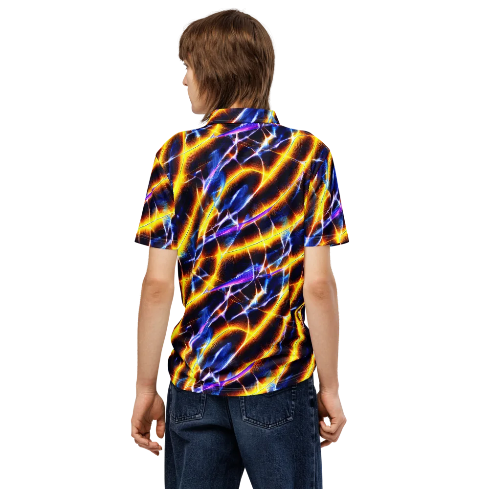 Tempel Tangle on Men's Slim Fit Polo Shirt — Back
