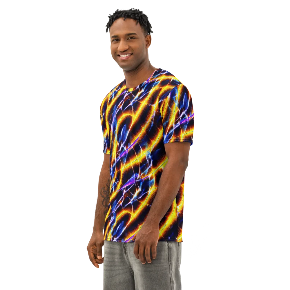 Tempel Tangle on Men's Cotton Crew Neck T-Shirt — Left Front