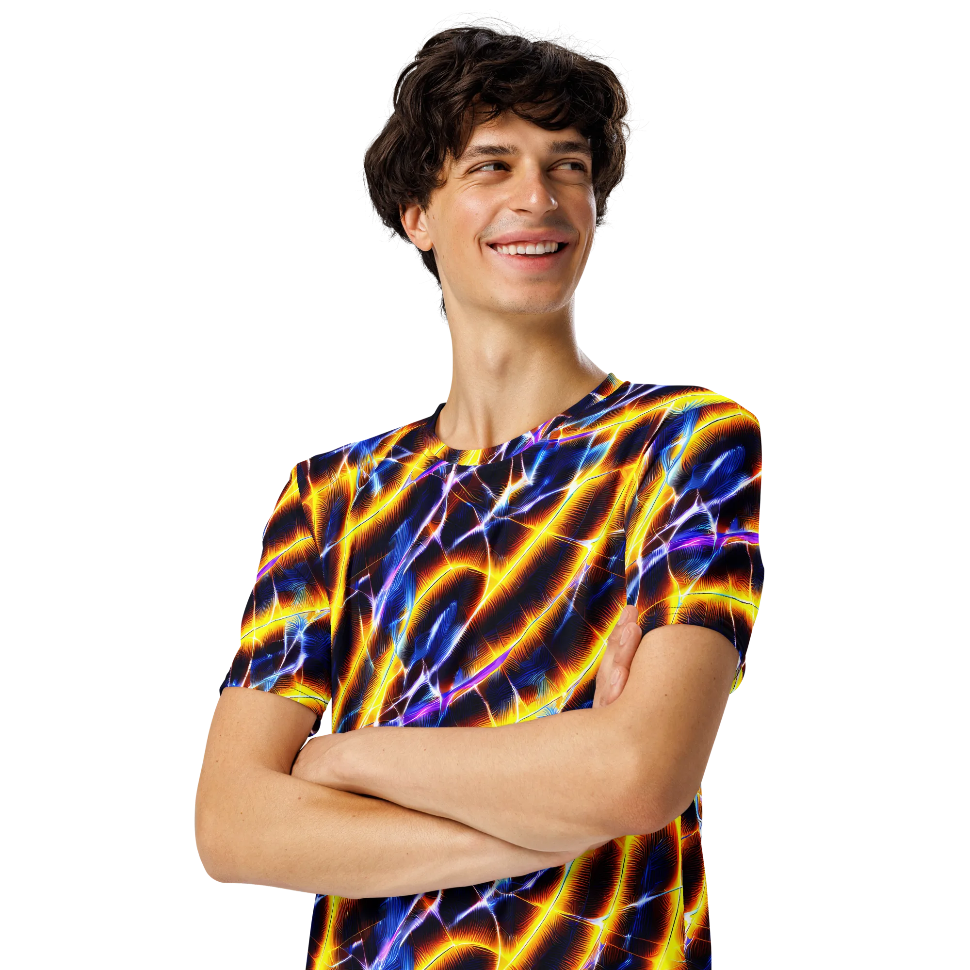 Tempel Tangle on Men's Crew Neck T-Shirt — Left Front