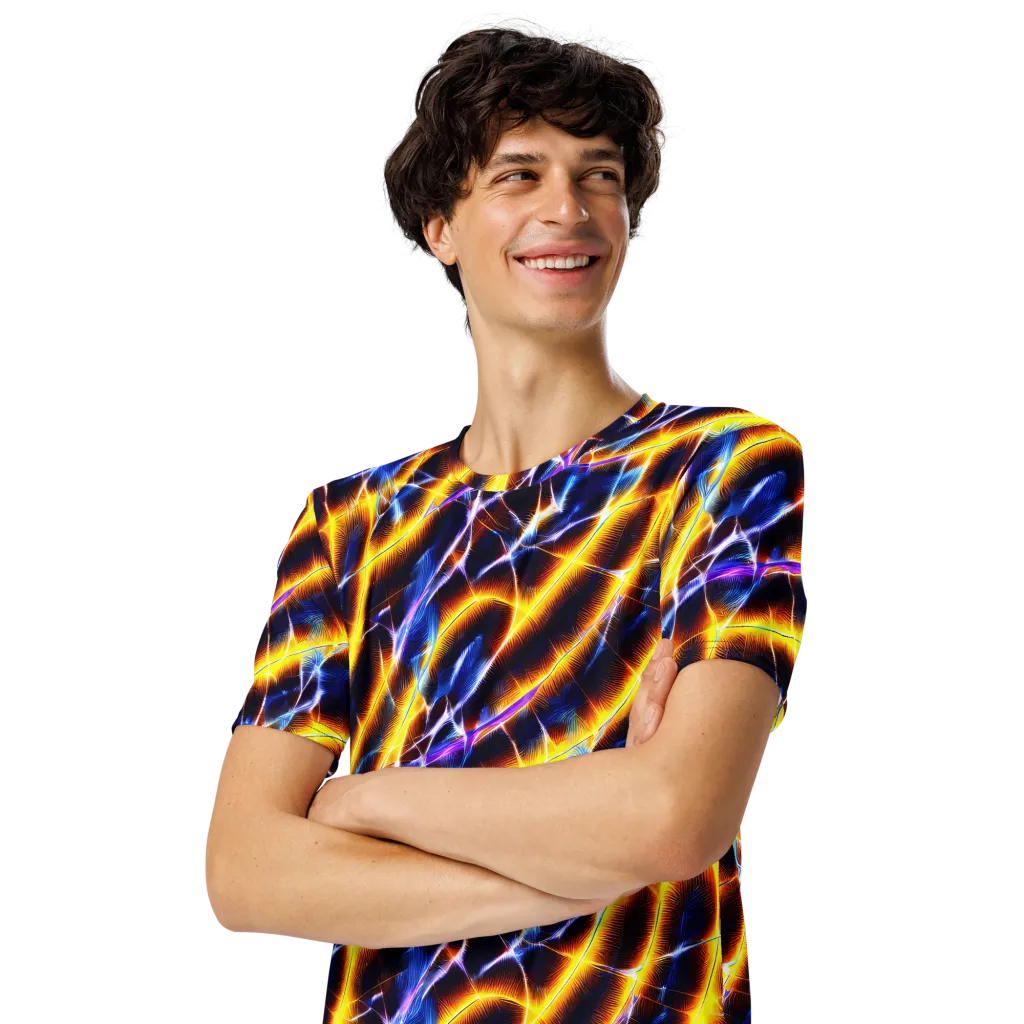 Tempel Tangle on Men's Crew Neck T-Shirt — Left Front