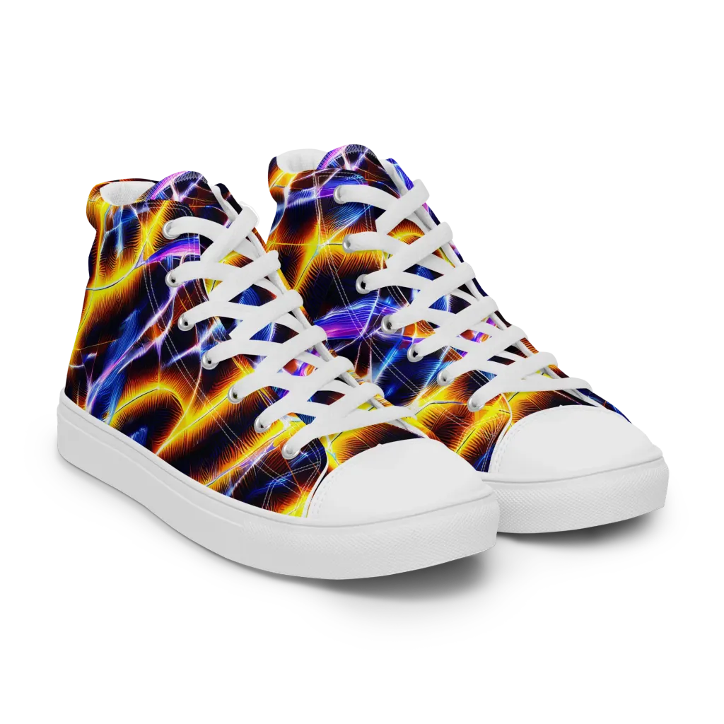 Tempel Tangle on Men's High Top Canvas Shoes — Right Front