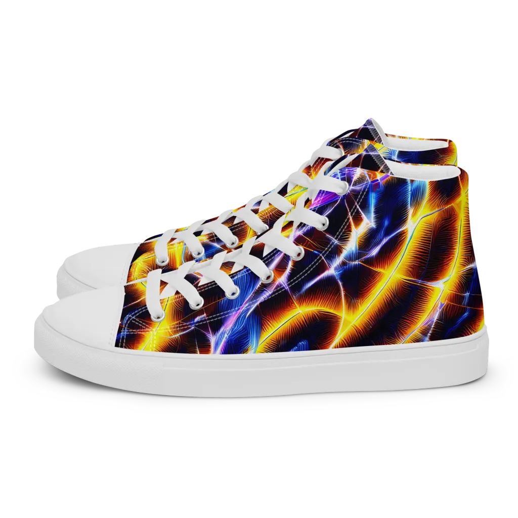 Tempel Tangle on Men's High Top Canvas Shoes — Left
