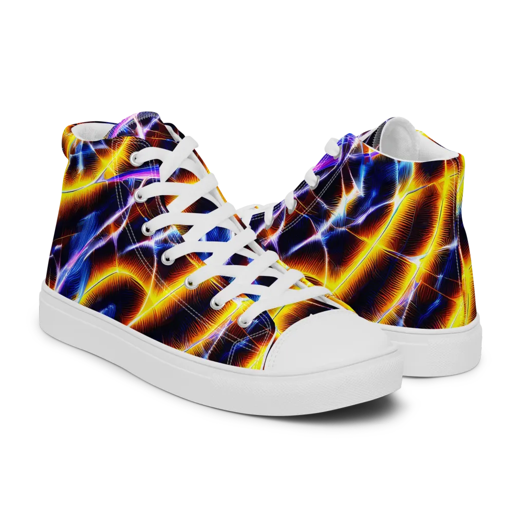 Tempel Tangle on Men's High Top Canvas Shoes — Right