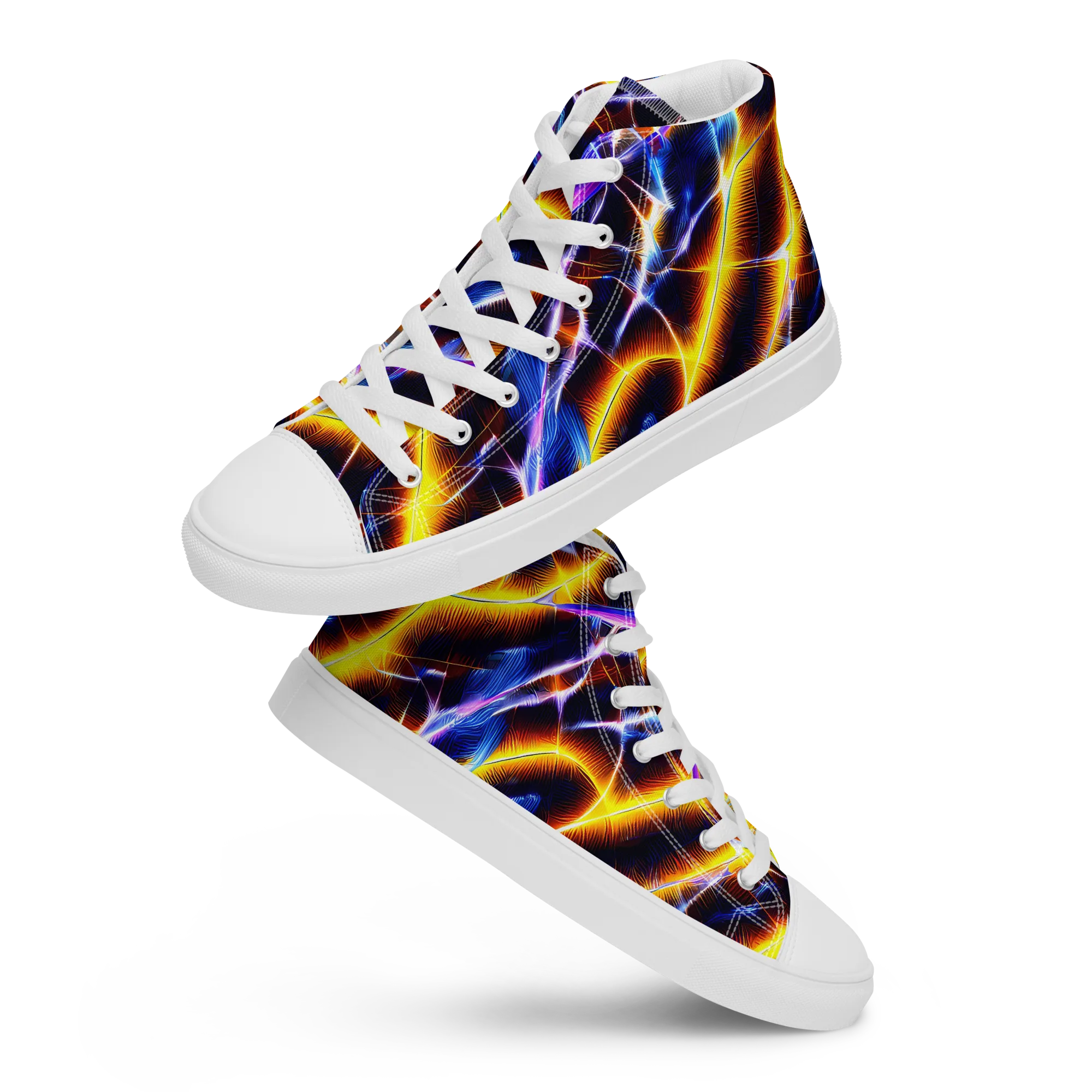 Tempel Tangle on Men's High Top Canvas Shoes — Front