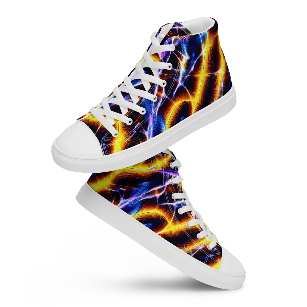 Tempel Tangle on Men's High Top Canvas Shoes — Front