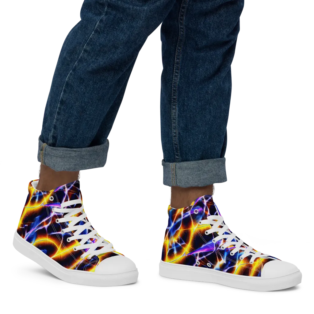Tempel Tangle on Men's High Top Canvas Shoes — Right