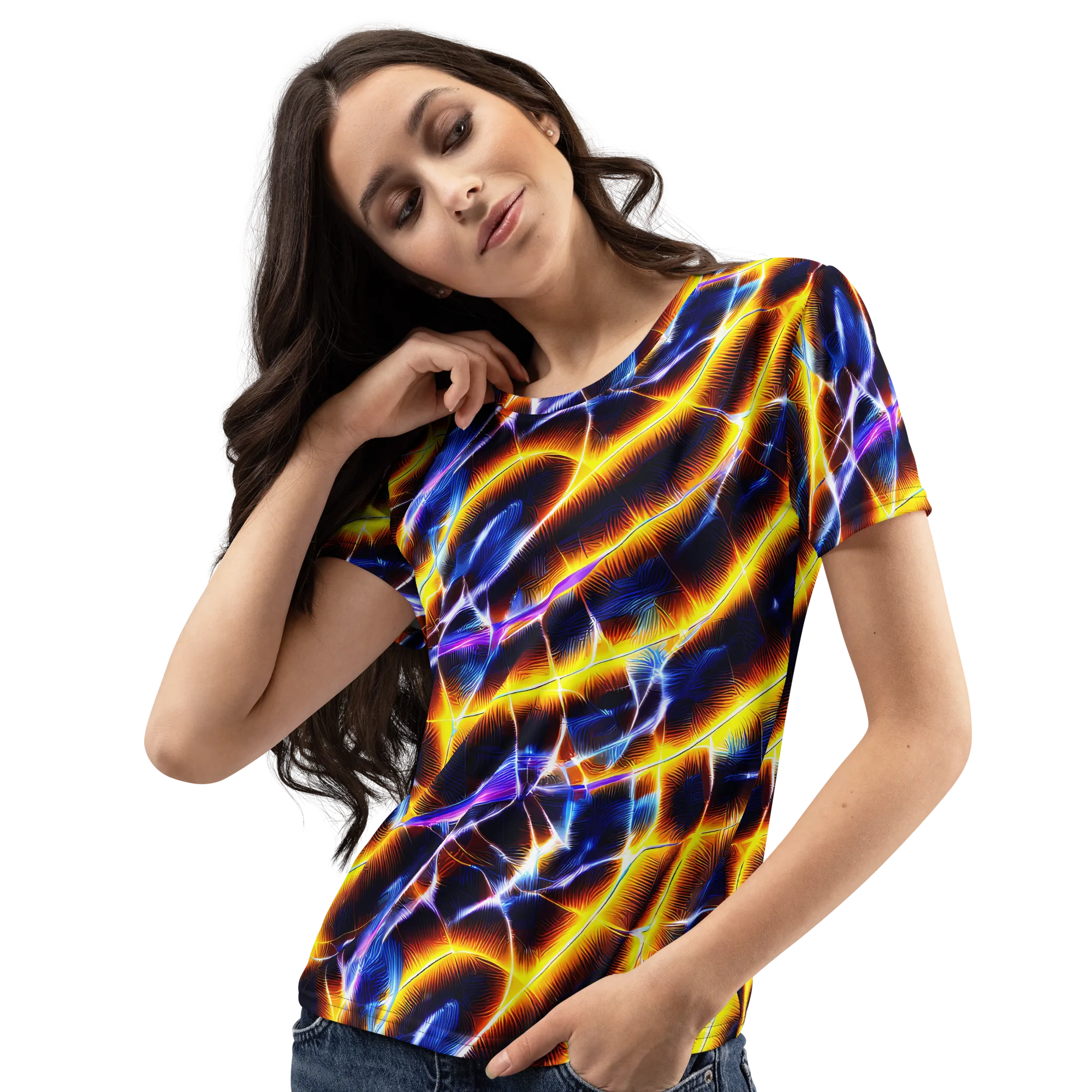 Tempel Tangle on Women's Crew Neck T-Shirt — Left Front