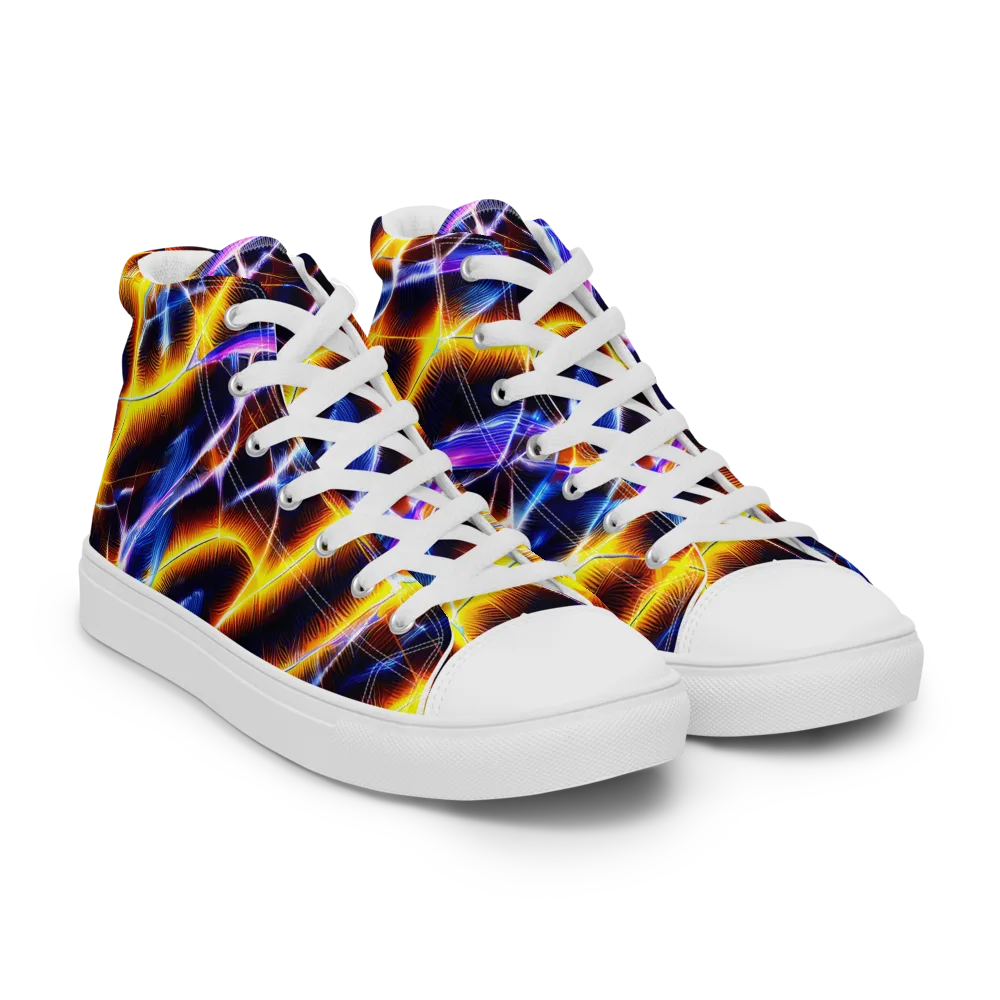 Tempel Tangle on Women's High Top Canvas Shoes — Right Front