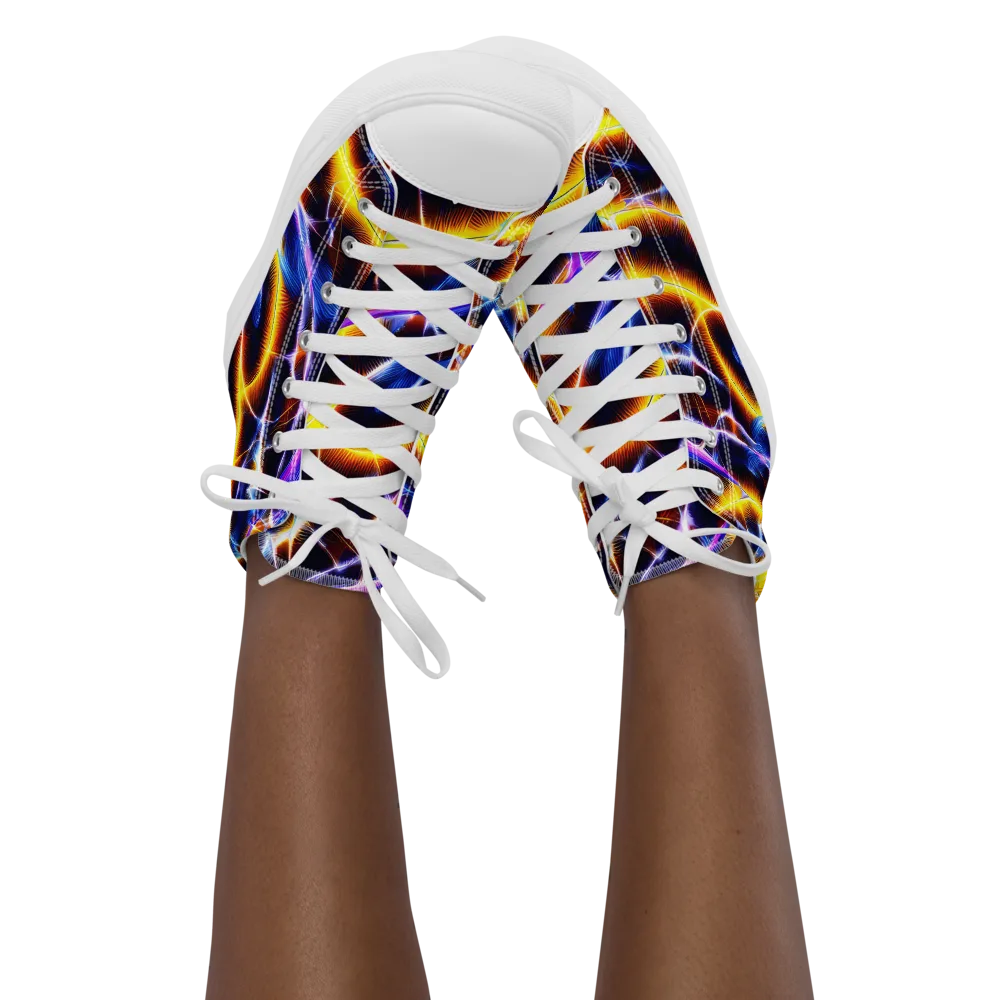 Tempel Tangle on Women's High Top Canvas Shoes — Front