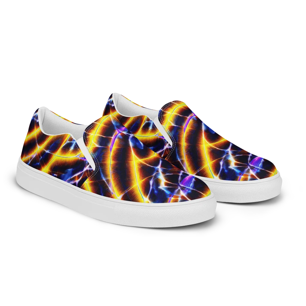 Tempel Tangle on Men's Slip-On Canvas Shoes — Right Front