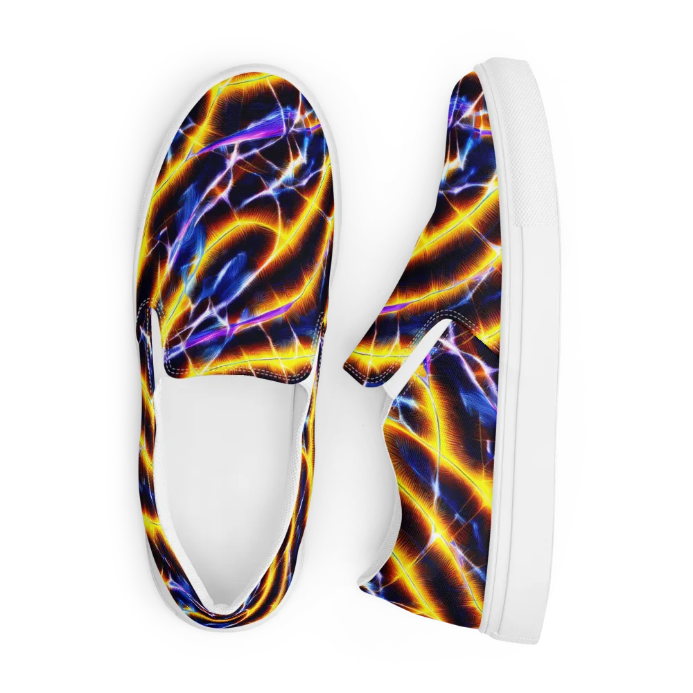 Tempel Tangle on Men's Slip-On Canvas Shoes — Front