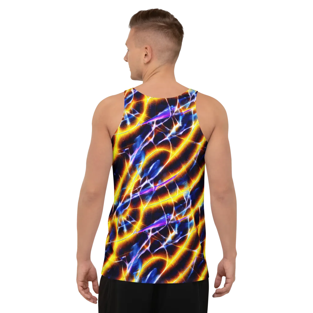 Tempel Tangle on Men's Tank Top — Back
