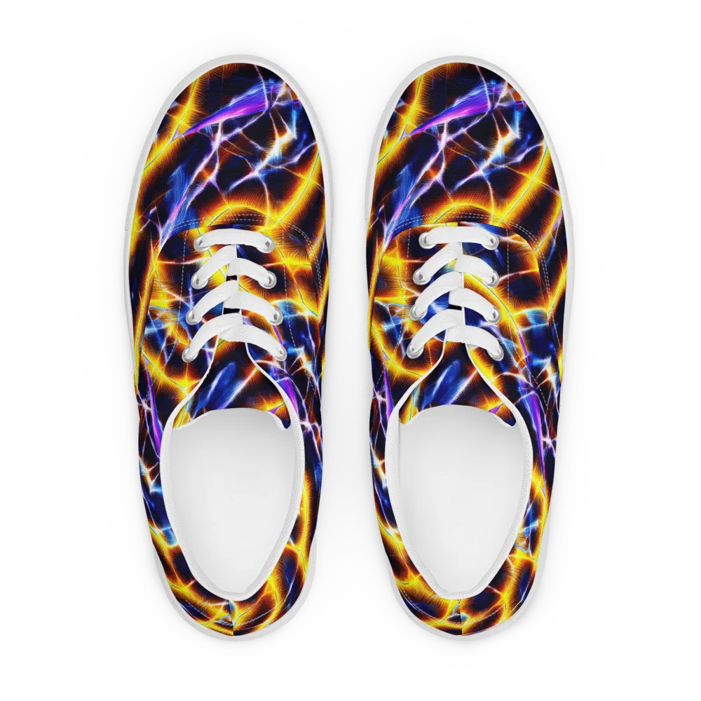 Tempel Tangle on Men's Lace-Up Canvas Shoes — Front
