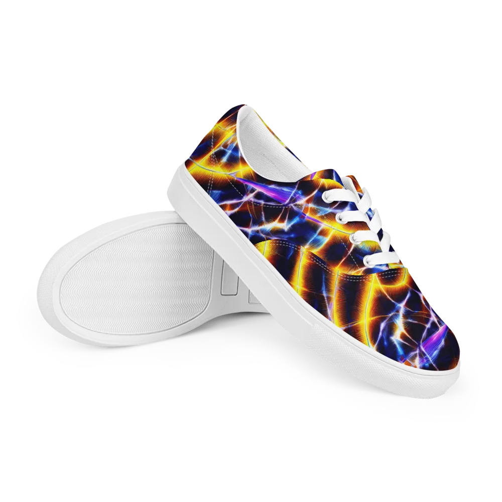 Tempel Tangle on Men's Lace-Up Canvas Shoes — Right Front