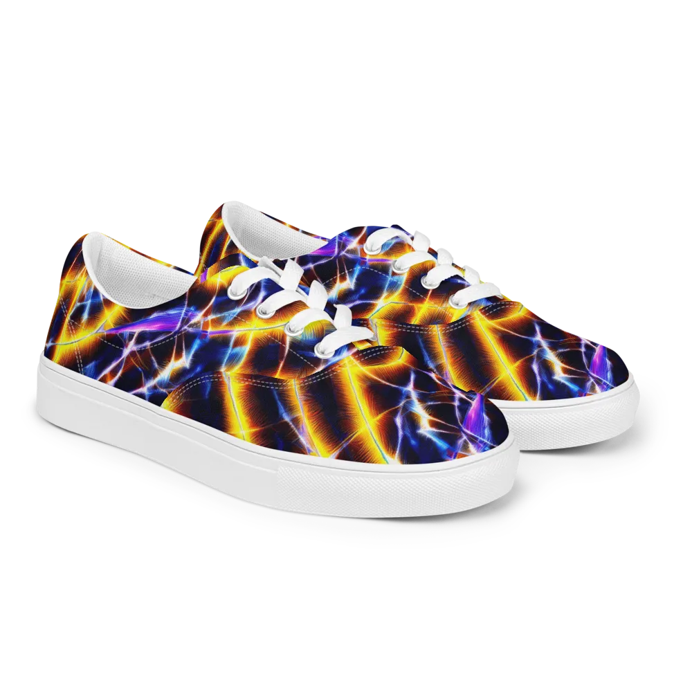 Tempel Tangle on Men's Lace-Up Canvas Shoes — Right Front