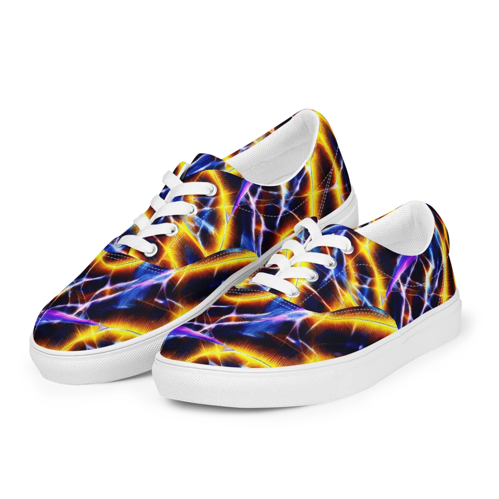 Tempel Tangle on Men's Lace-Up Canvas Shoes — Left Front