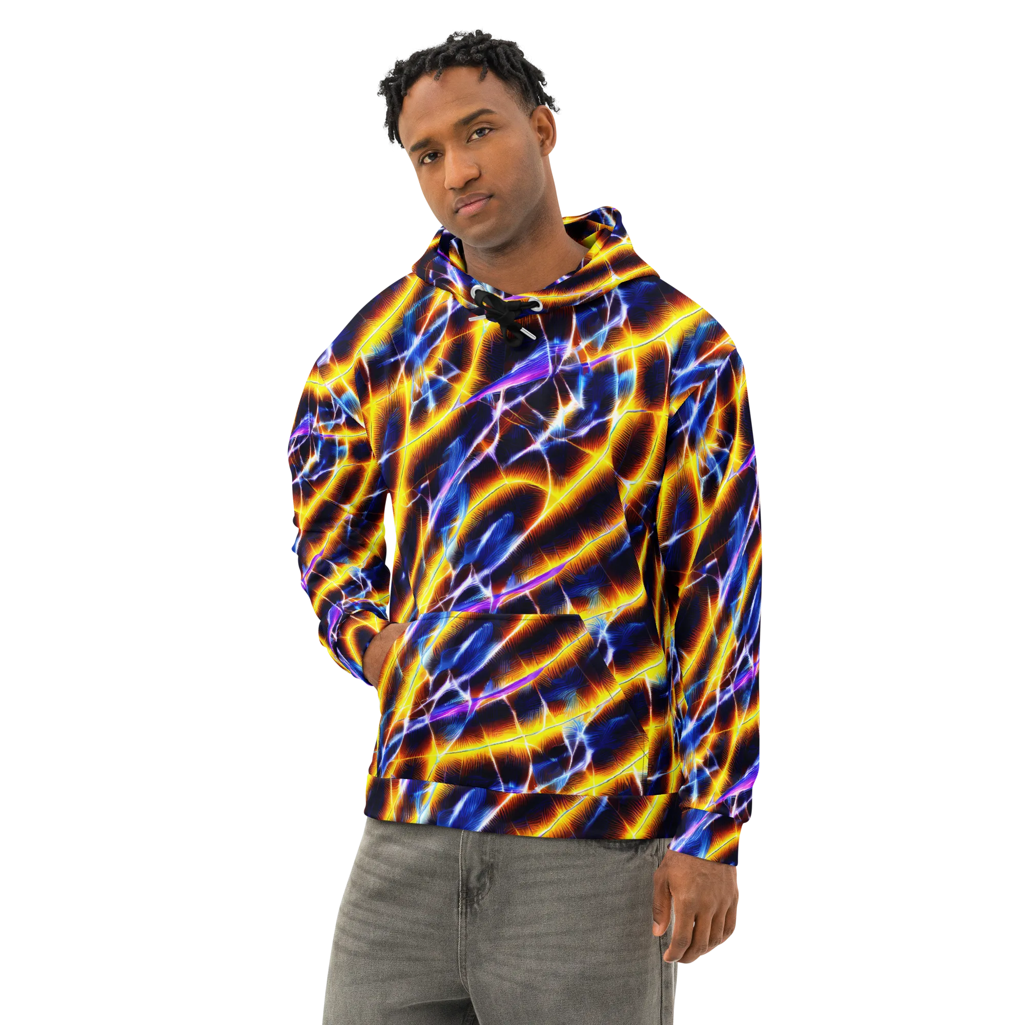 Tempel Tangle on Cotton Hoodie — Left Front