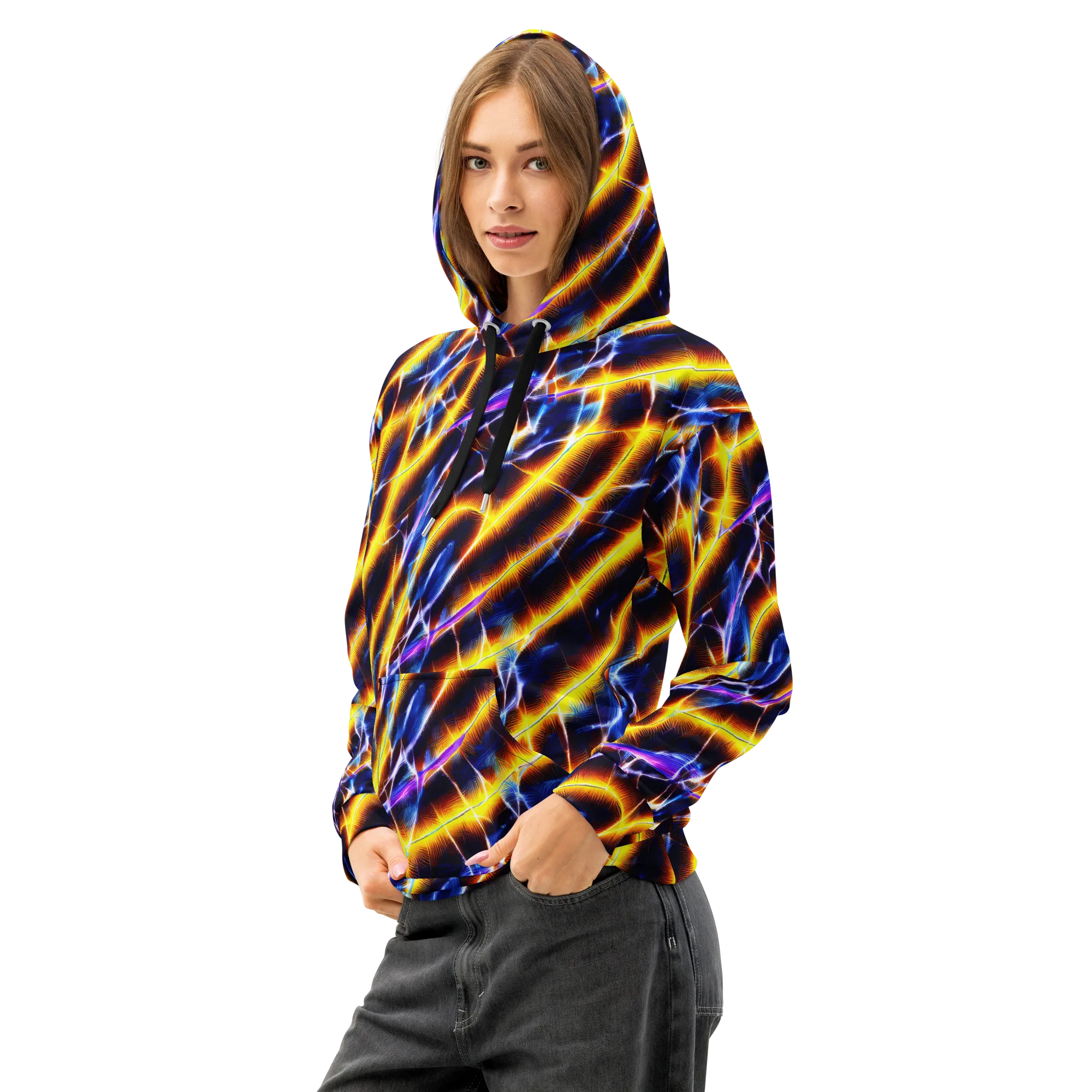 Tempel Tangle on Cotton Hoodie — Left Front