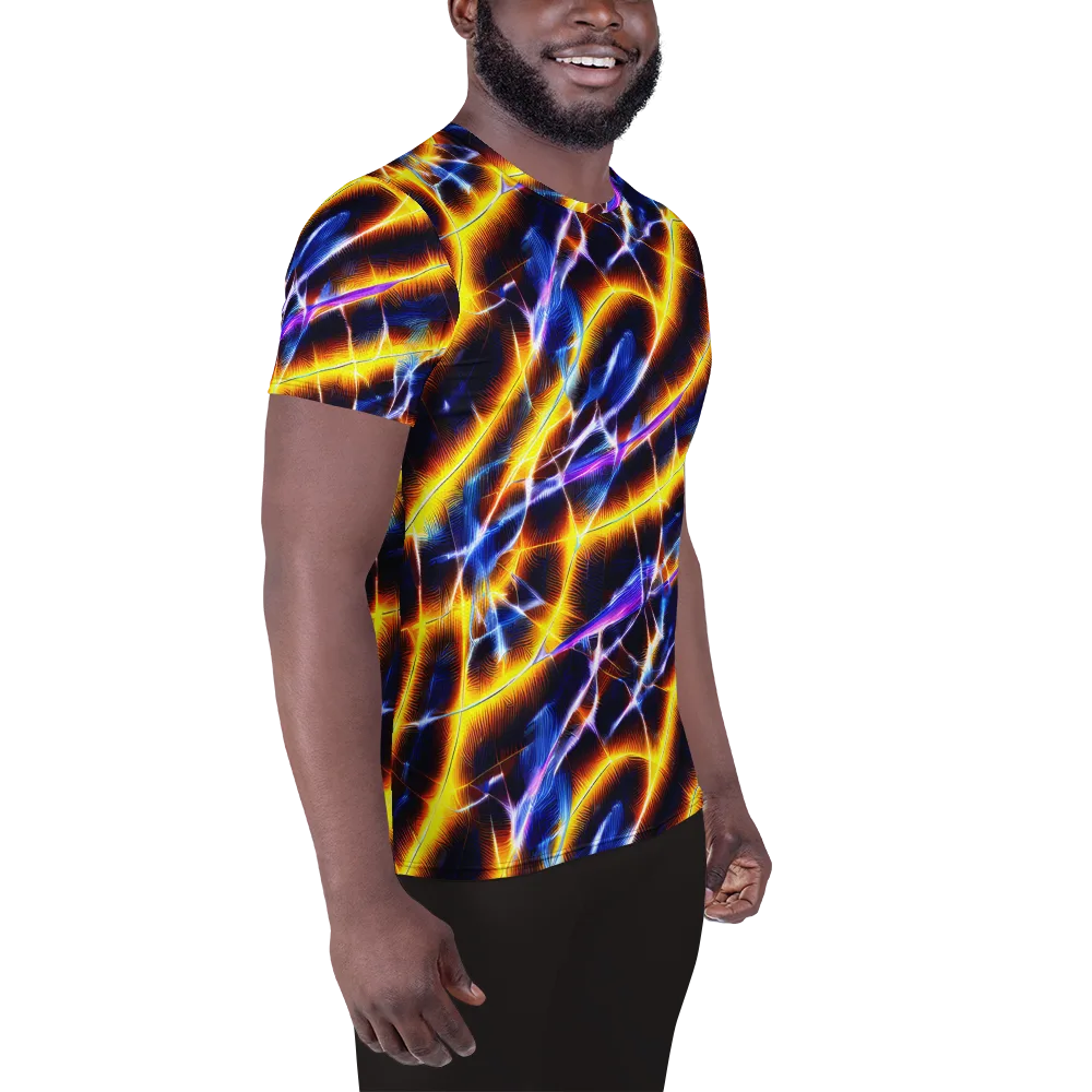 Tempel Tangle on Men's Athletic T-Shirt — Right