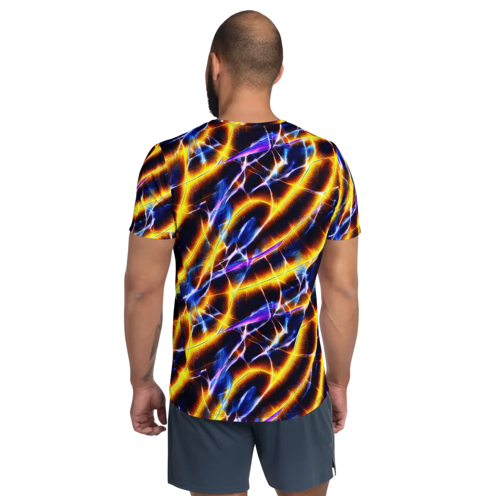 Tempel Tangle on Men's Athletic T-Shirt — Back
