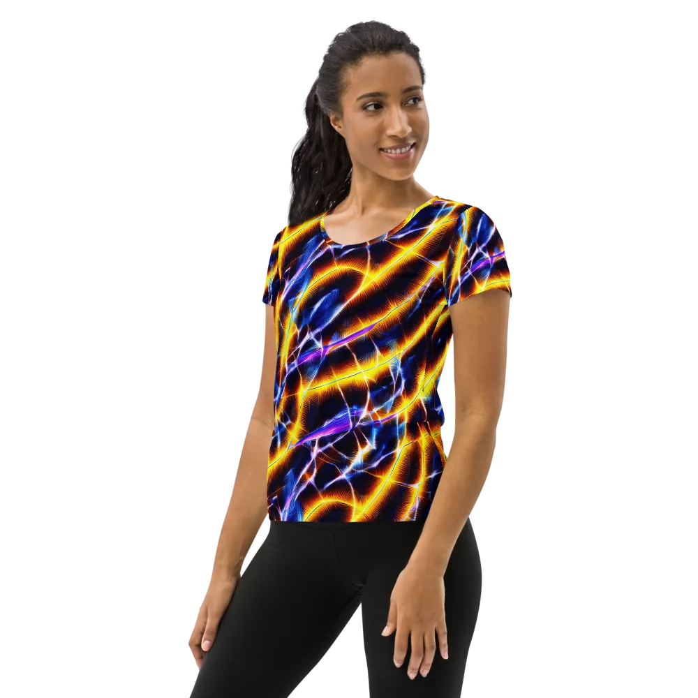 Tempel Tangle on Women's Athletic T-Shirt — Left
