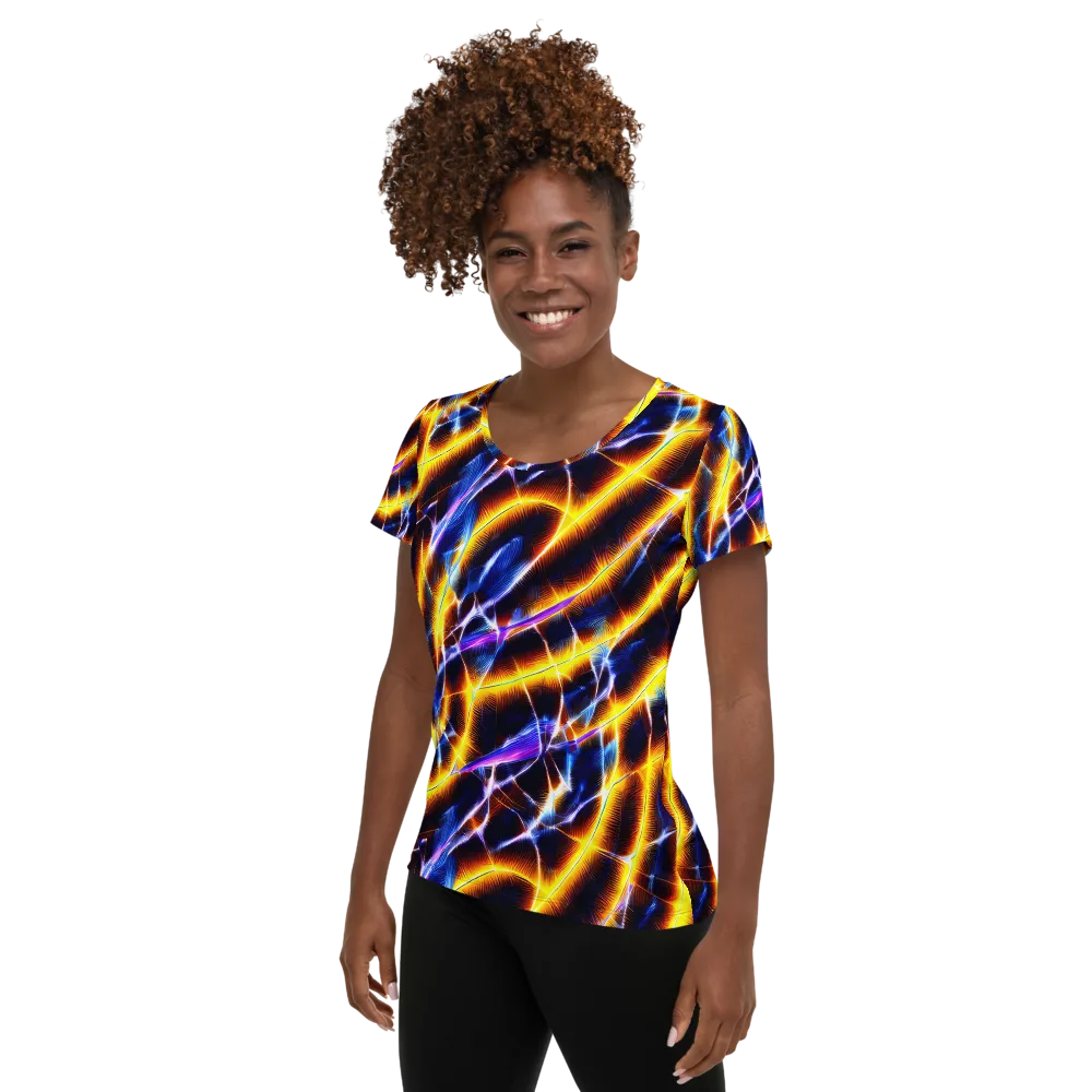 Tempel Tangle on Women's Athletic T-Shirt — Left