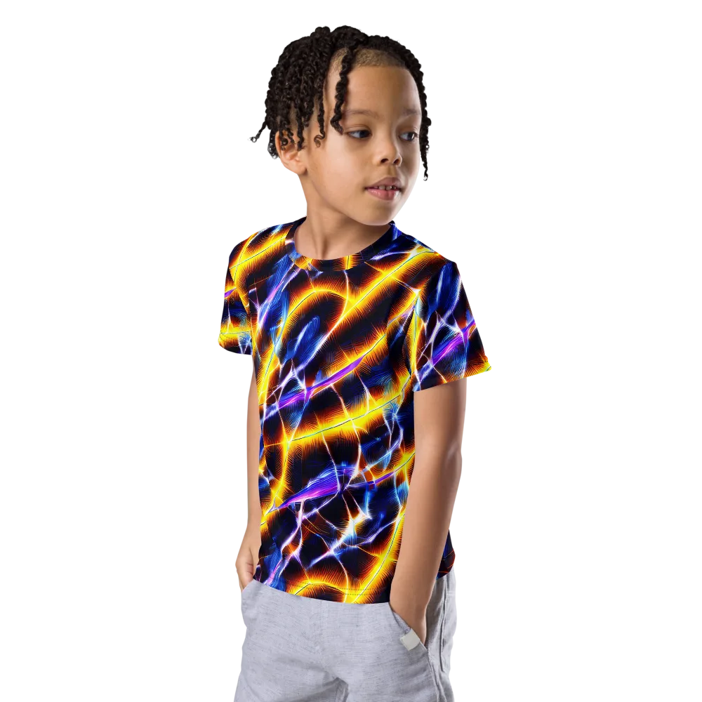 Tempel Tangle on Kids Crew Neck T-Shirt — Left Front